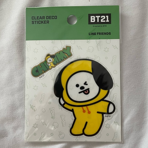 BT21 Line Friends Chimmy Clear Deco Sticker - Picture 1 of 3